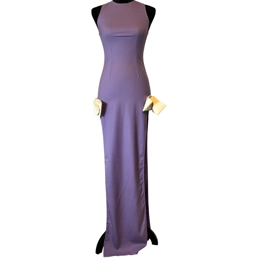 NWT ATOIR The Jana Dress Violet Lavender Sleeveless Maxi Bow Detail Size 2